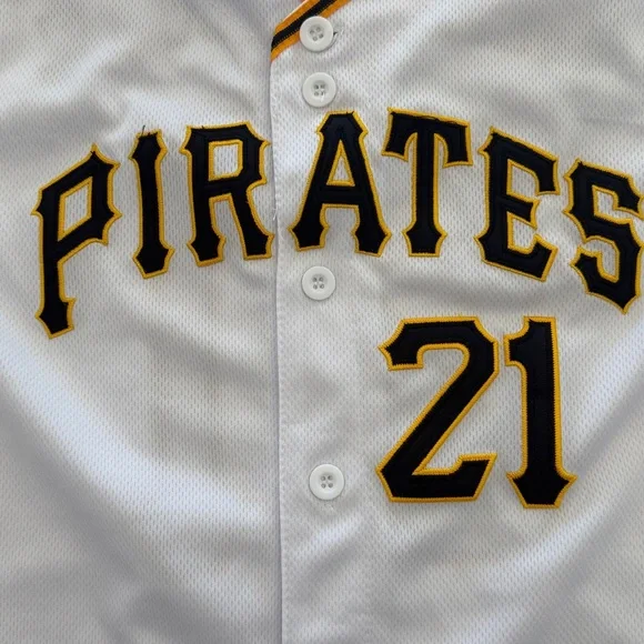 Majestic MLB Roberto Clemente #21 Button down Jersey Youth Large - Picture 5 of 5